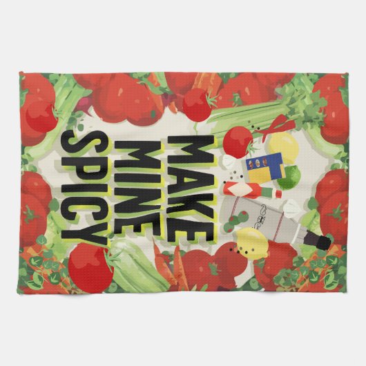 Spicy Bloody Mary Kitchen Towel Theedoek (Horizontaal)