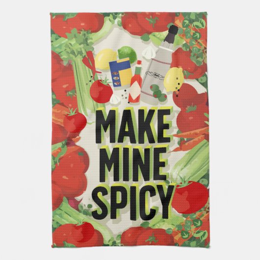 Spicy Bloody Mary Kitchen Towel Theedoek (Verticaal)