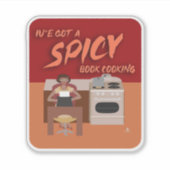 Spicy Book Cook Romance Auteur Cheeky Fun Sticker (Voorkant)