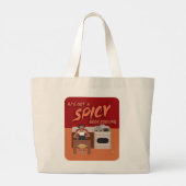Spicy Book Cook Romance Auteur Retro Vrouw Grote Tote Bag (Achterkant)