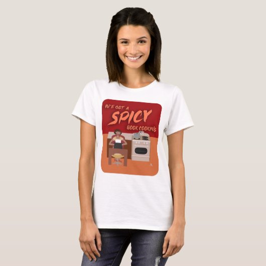Spicy Book Koken Romance Auteur Huisvrouw T-shirt (Voorkant volledig)