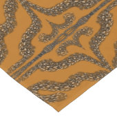 Spicy Brown Charcoal Grey Abstract Patroonontwerp Korte Tafelloper (Hoek)