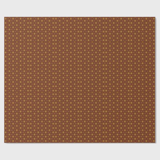 Spicy Brown Yellow Masala Pattern Cadeaupapier (Vlak)