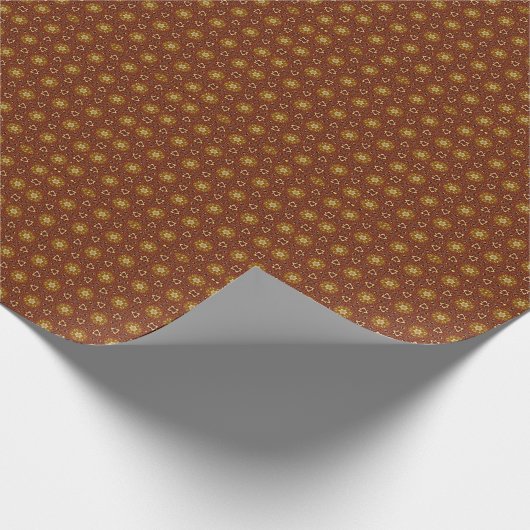 Spicy Brown Yellow Masala Pattern Cadeaupapier (Hoek)