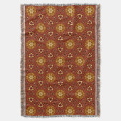 Spicy Brown Yellow Masala Pattern Deken (Voorkant Verticaal)