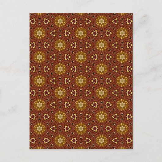 Spicy Brown Yellow Masala Pattern Feestdagenkaart (Voorkant)