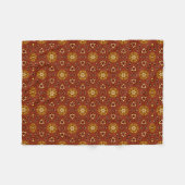 Spicy Brown Yellow Masala Pattern Fleece Deken (Voorkant (Horizontaal))
