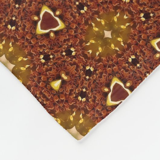 Spicy Brown Yellow Masala Pattern Fleece Deken (Hoek)