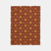 Spicy Brown Yellow Masala Pattern Fleece Deken (Voorkant)