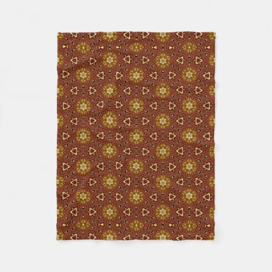 Spicy Brown Yellow Masala Pattern Fleece Deken (Voorkant)