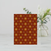 Spicy Brown Yellow Masala Pattern Folie Feestdagen Briefkaart (Staand Voorkant)