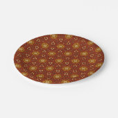 Spicy Brown Yellow Masala Pattern Papieren Bordje (Gekanteld)