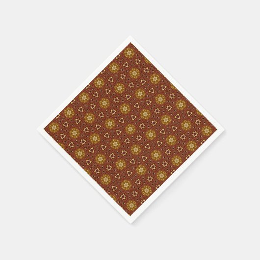 Spicy Brown Yellow Masala Pattern Servet (Hoek)
