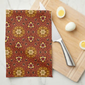 Spicy Brown Yellow Masala Pattern Theedoek (Quarter Fold)