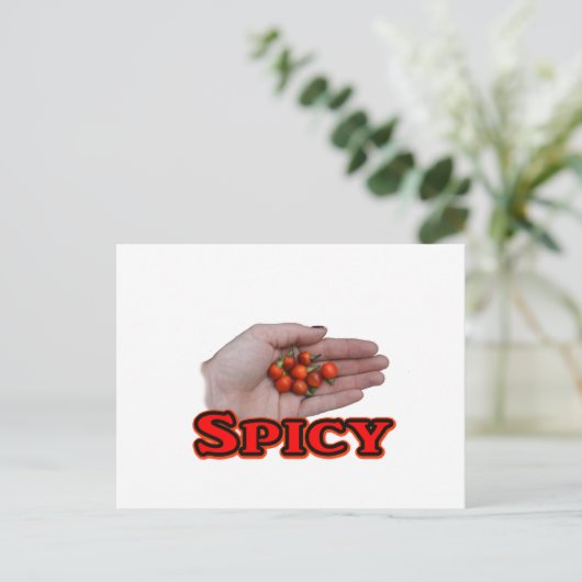 Spicy Cascabel Hot Pepper Design Briefkaart (Staand voorkant)