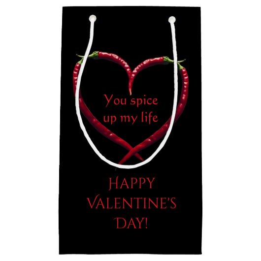 Spicy Chili Pepper Heart Klein Cadeauzakje (Voorkant)