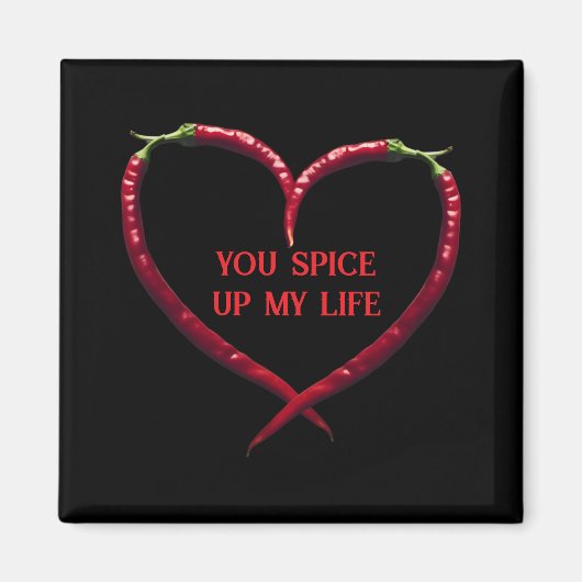 Spicy Chili Pepper Heart Magneet (Voorkant)