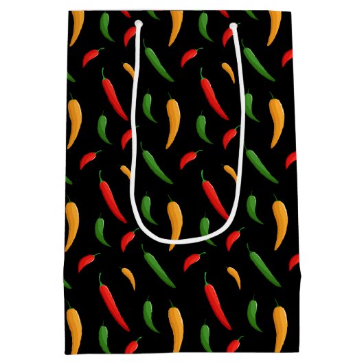Spicy Chili Peppers Gift Bag Medium Cadeauzakje (Achterkant)