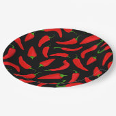 Spicy Chili Peppers Rood Zwart Fun Paper Bord (Gekanteld)