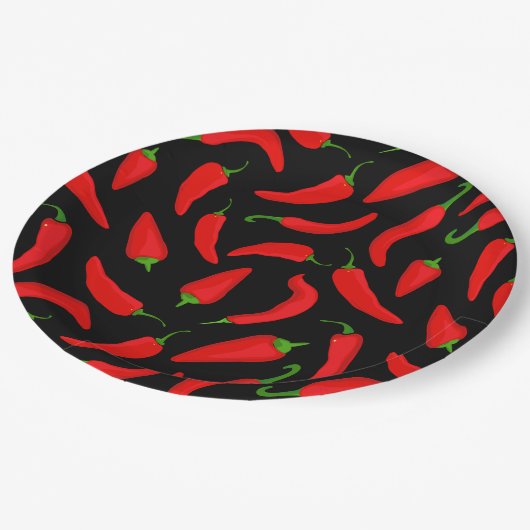 Spicy Chili Peppers Rood Zwart Fun Paper Bord (Gekanteld)
