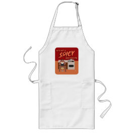 Spicy Cooking Romance Auteur Retro Huisvrouw Lang Schort