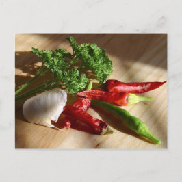 Spicy cuisine art briefkaart