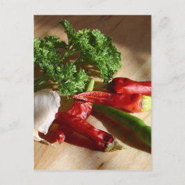 Spicy cuisine art briefkaart