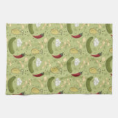 Spicy dill augurk Aardappel chip ontwerp Theedoek (Horizontaal)