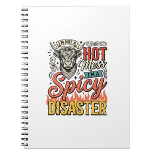 Spicy Disaster Highland Cow Vintage Western T-shir Notitieboek