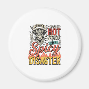 Spicy Disaster Highland Koe Vintage Western T-shir Magneet