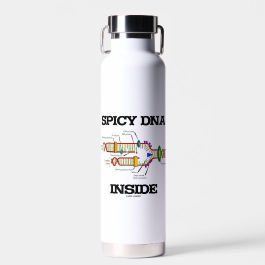 Spicy DNA Inside Molecular Biology Geek Humor Waterfles (Voorkant)