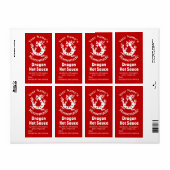 Spicy Dragon Your Name AsianChili Custom Hot Sauce Etiket (Full Sheet)