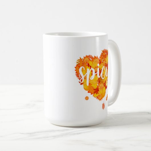 Spicy Fall Leaves Coffee Mok (Voorkant rechts)