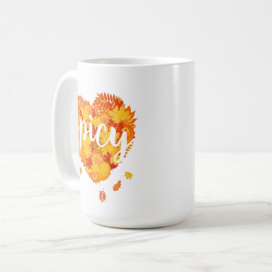 Spicy Fall Leaves Coffee Mok (Voorkant links)