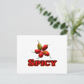 Spicy Five Habanero Hot Pepper Design Briefkaart (Staand voorkant)