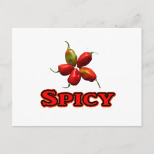 Spicy Five Habanero Hot Pepper Design Briefkaart