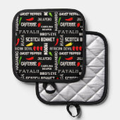 Spicy Food Hot Chillies Jamaicaans Koken Pannenlap (Voorkant / Achterkant)