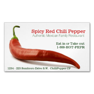 Spicy Food Hot Red Cayenne Pepper Restaurant Magnetisch Visitekaartje