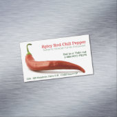 Spicy Food Hot Red Cayenne Pepper Restaurant Magnetisch Visitekaartje (Voorbeeld)