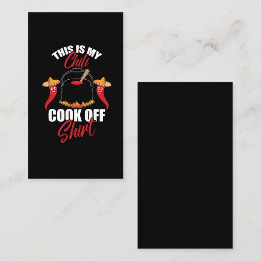 Spicy Food Lover Dit is mijn Chili Cook off Visitekaartje (Voorkant / Achterkant)