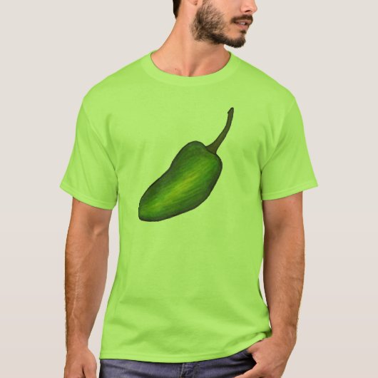 Spicy Green Hot Jalapeno Pepper Vegetable Veggie T-shirt (Voorkant)