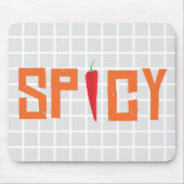 SPICY" Heet Peper Typografie Grid Muismat (Voorkant)