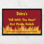 Spicy Heet Voedsel Flames Voedselcontainer Etiket (Enkel label)