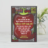 SPICY HOT CHILI PEPPER Party Invitation Invitation Kaart (Staand voorkant)