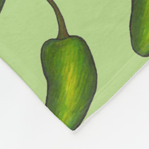 Spicy Hot Green Jalapeño Pepper Vegetable Print Fleece Deken