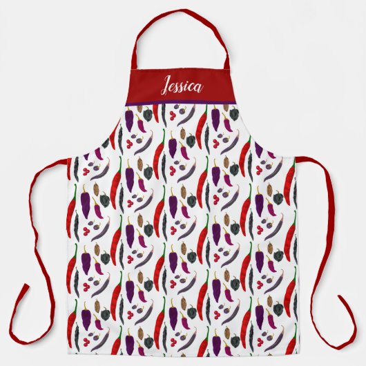 Spicy Hot Peppers, speciaal aangepast Schort (Voorkant)