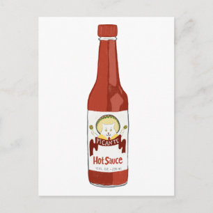 Spicy Hot Sauce Cat Maracas Illustrated Food Briefkaart