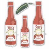 Spicy Hot Sauce Cat met Maracas Salsa Set Sticker (Voorkant)