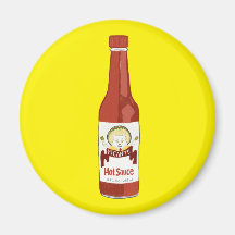 Spicy Hot Sauce Cat Sombrero Fun op geel