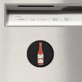 Spicy Hot Sauce Cat Sombrero Fun, zwart Magneet (Insitu (Vaatwasser))